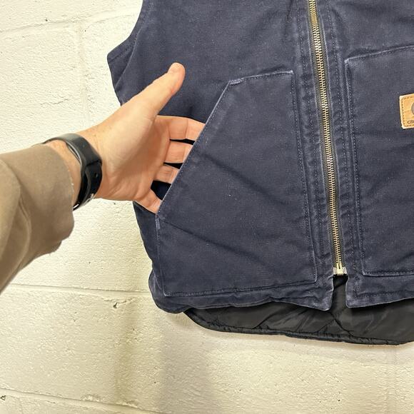 Vintage Carhartt Quilt-Lined Artic Vest “Midnight Blue” V02 MDT - Picture 4 of 8